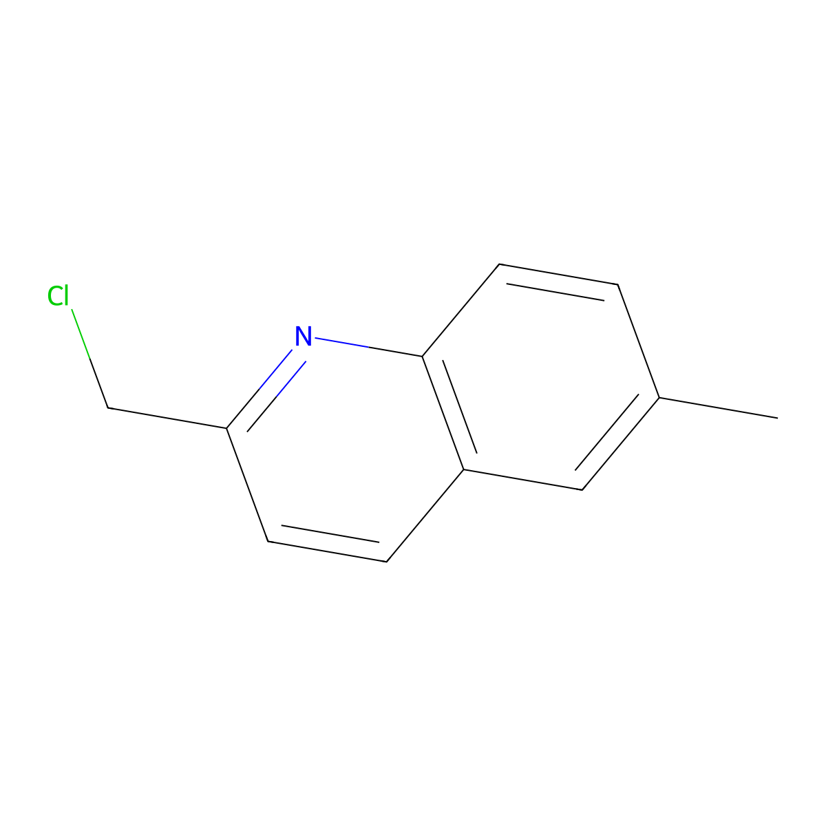2-(Chloromethyl)-6-methylquinoline molecular structure, CAS 22989-38-4