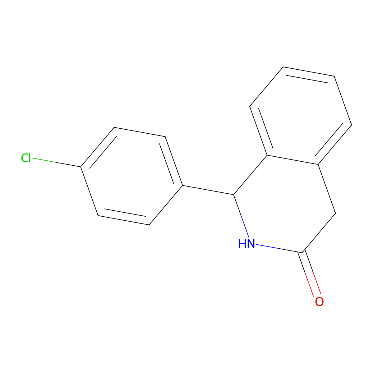 1-(4-chlorophenyl)-1,4-dihydro-3(2H)-isoquinolinone molecular structure, CAS 22989-91-9