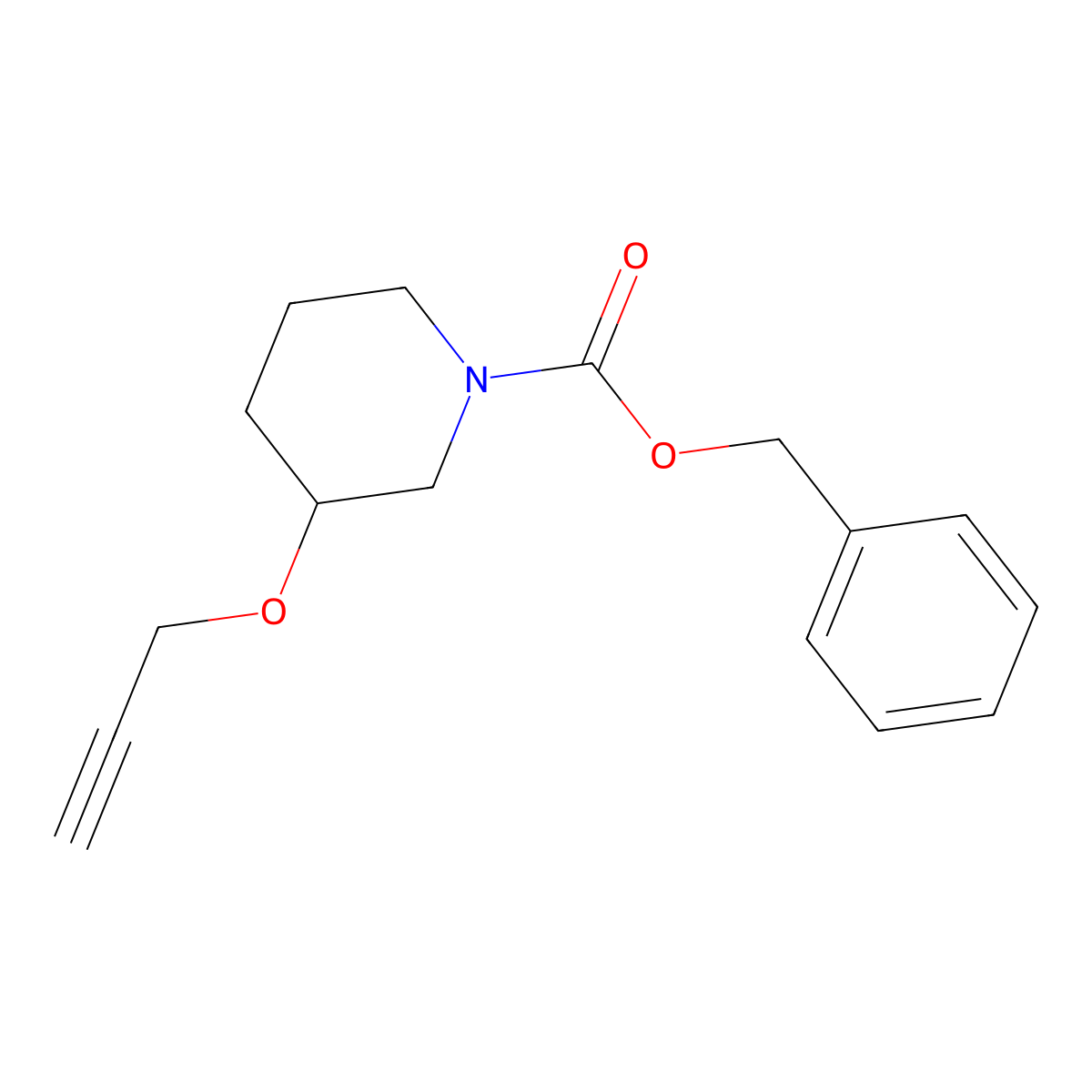 Benzyl 3-(prop-2-yn-1-yloxy)piperidine-1-carboxylate molecular structure, CAS 2298930-81-9