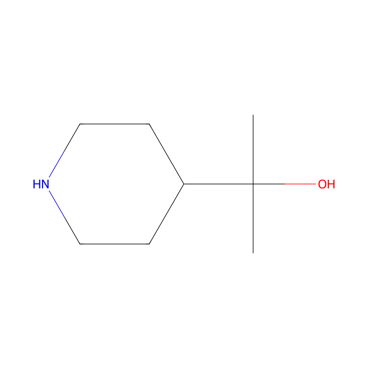2-(4-Piperidyl)-2-propanol molecular structure, CAS 22990-34-7