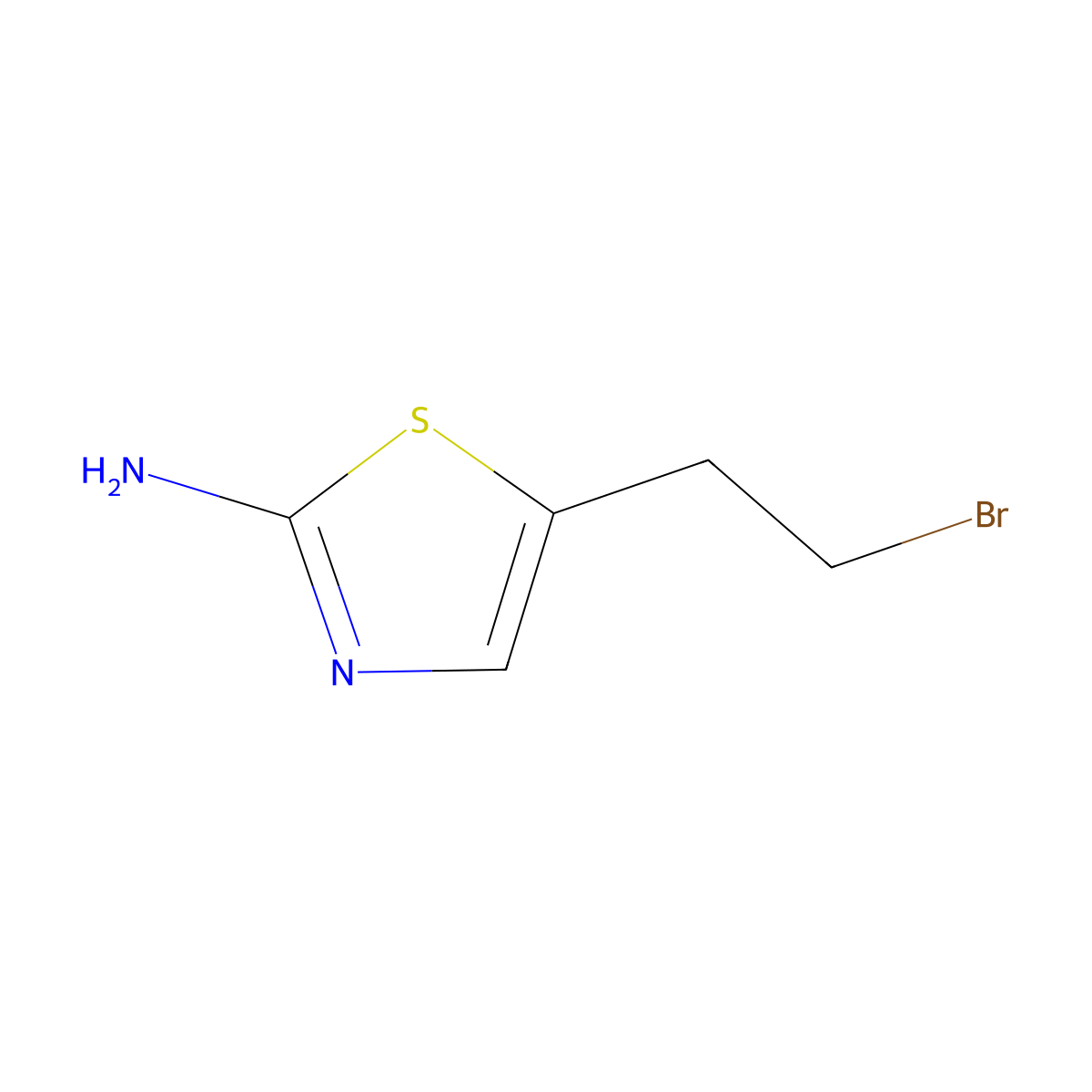 5-(2-Bromoethyl)-1,3-thiazol-2-amine molecular structure, CAS 2299017-84-6