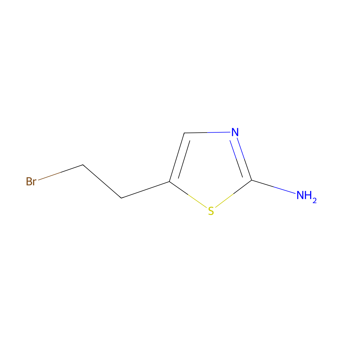 5-(2-Bromoethyl)-1,3-thiazol-2-amine molecular structure, CAS 2299017-84-6