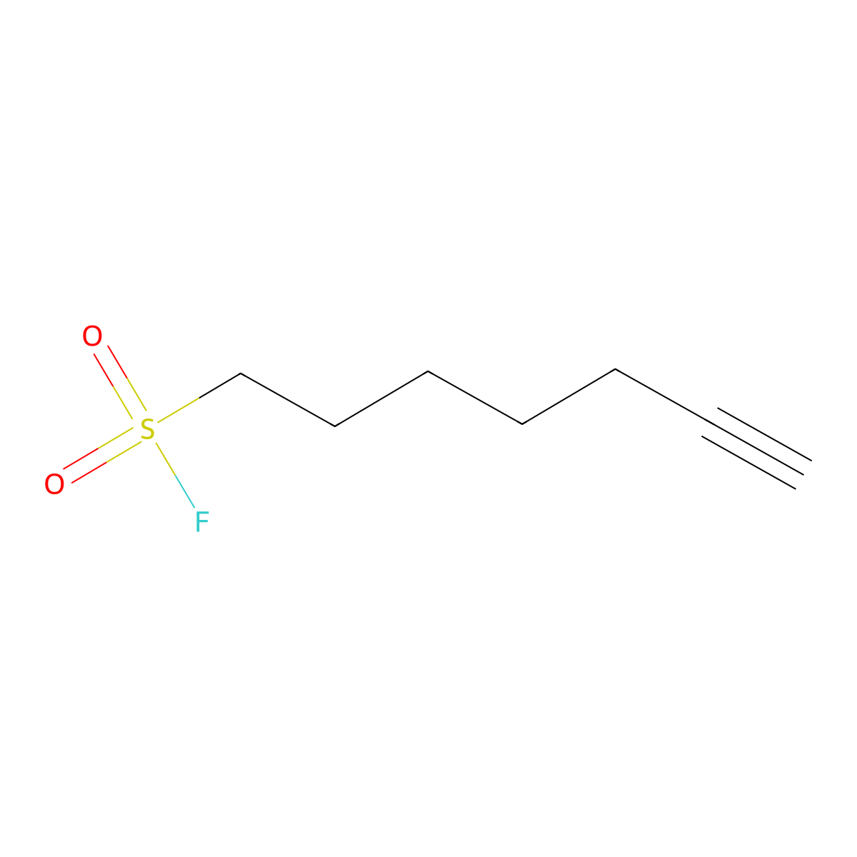 Hept-6-yne-1-sulfonyl fluoride molecular structure, CAS 2299034-00-5