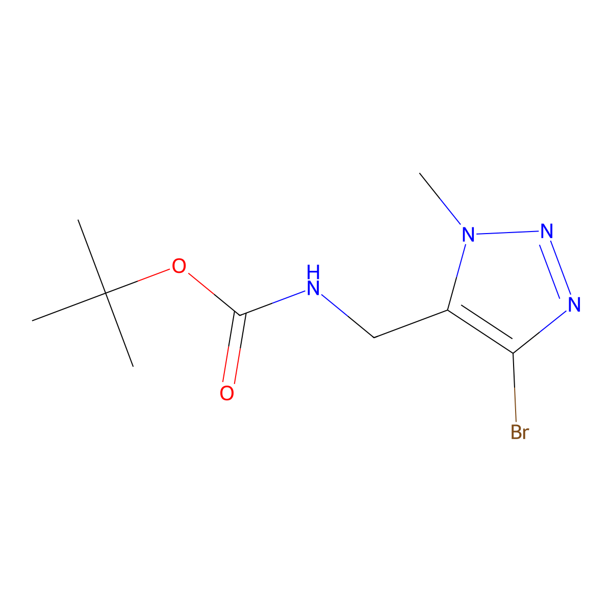 tert-butyl N-[(4-bromo-1-methyl-1H-1,2,3-triazol-5-yl)methyl]carbamate molecular structure, CAS 2299060-72-1