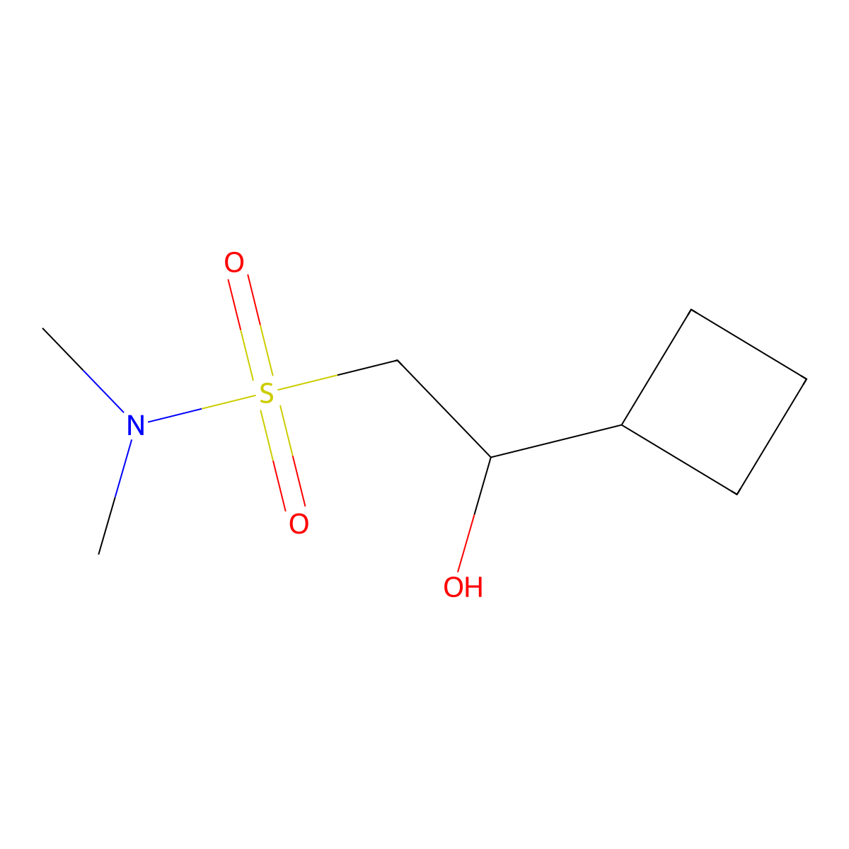 2-cyclobutyl-2-hydroxy-N,N-dimethylethane-1-sulfonamide molecular structure, CAS 2299093-75-5