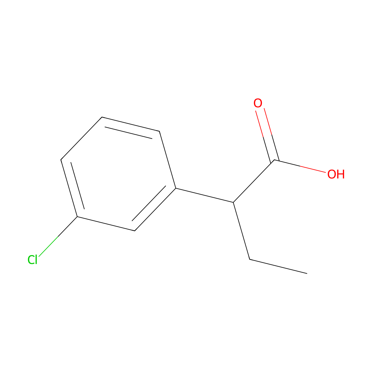 2-(3-Chlorophenyl)butanoic acid molecular structure, CAS 22991-05-5