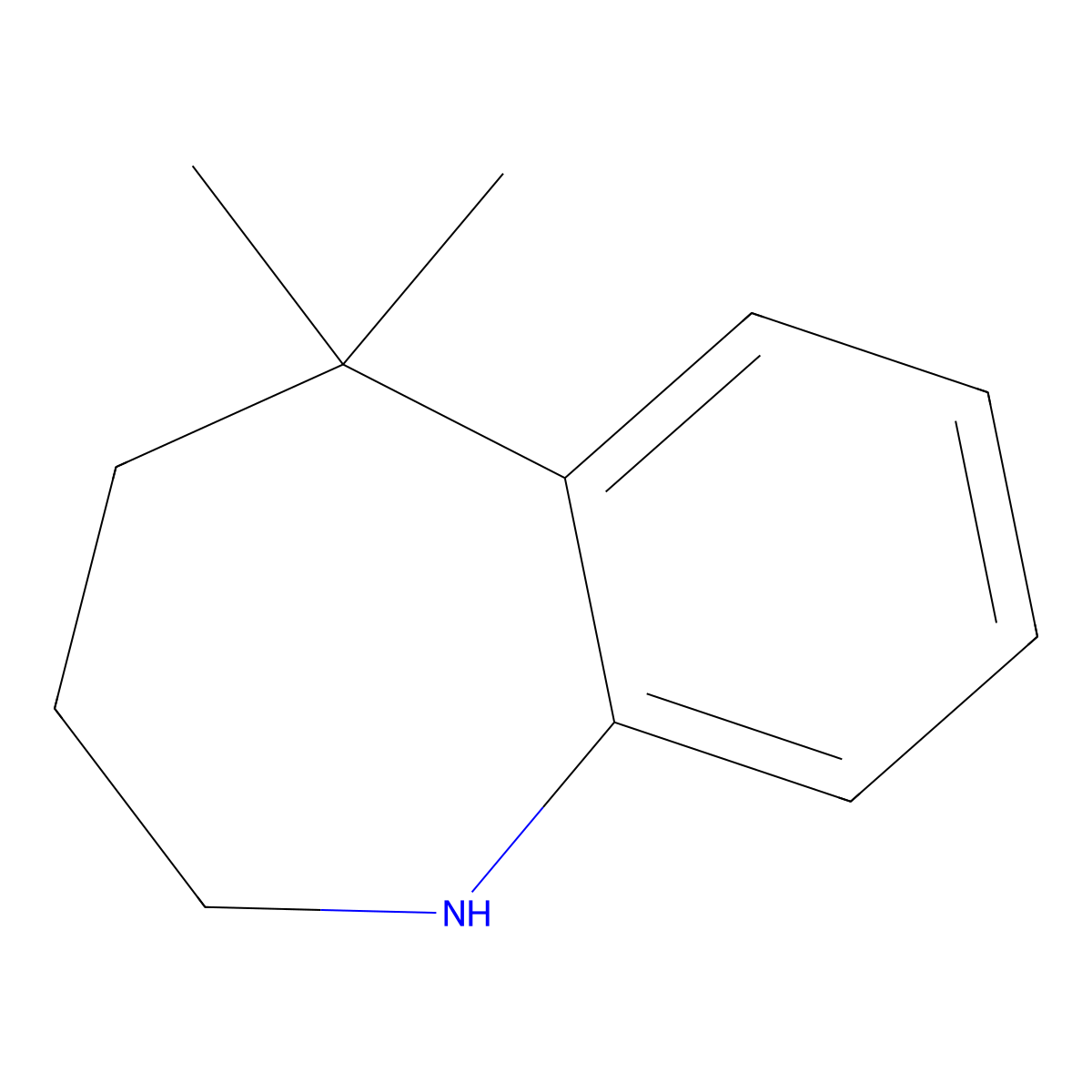 5,5-dimethyl-2,3,4,5-tetrahydro-1H-1-benzazepine molecular structure, CAS 22991-42-0