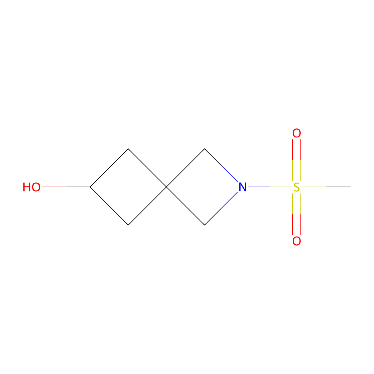 2-Methanesulfonyl-2-azaspiro[3.3]heptan-6-ol molecular structure, CAS 2299133-37-0
