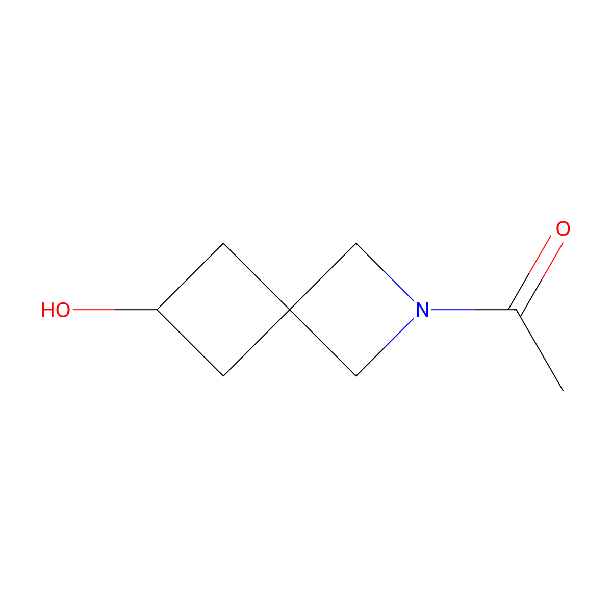 1-(6-Hydroxy-2-azaspiro[3.3]heptan-2-yl)ethanone molecular structure, CAS 2299144-77-5