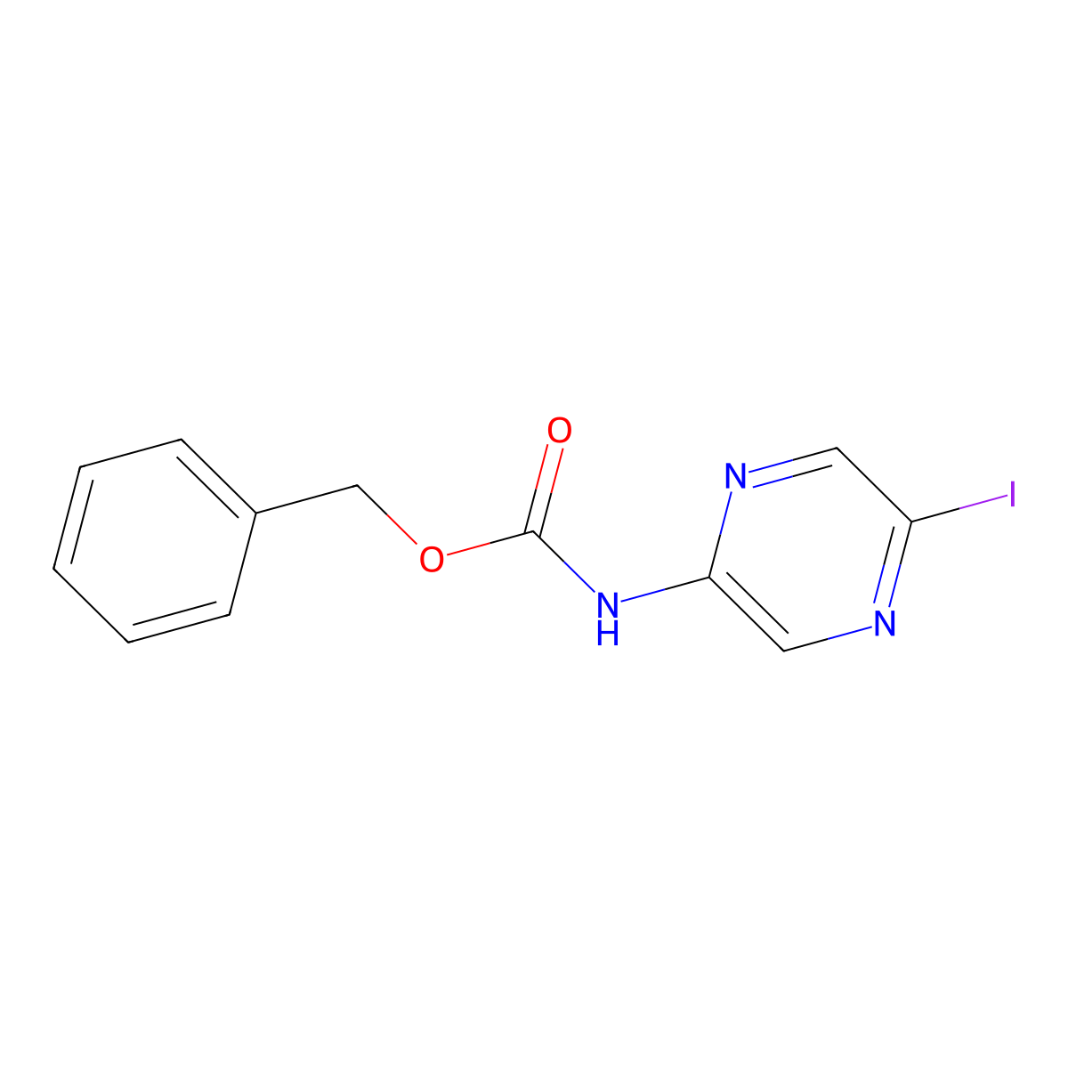 benzyl N-(5-iodopyrazin-2-yl)carbamate molecular structure, CAS 2299173-32-1
