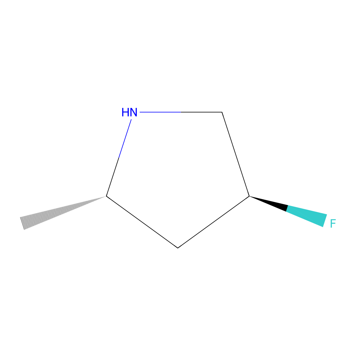 (2S,4S)-4-fluoro-2-methylpyrrolidine molecular structure, CAS 2299230-82-1