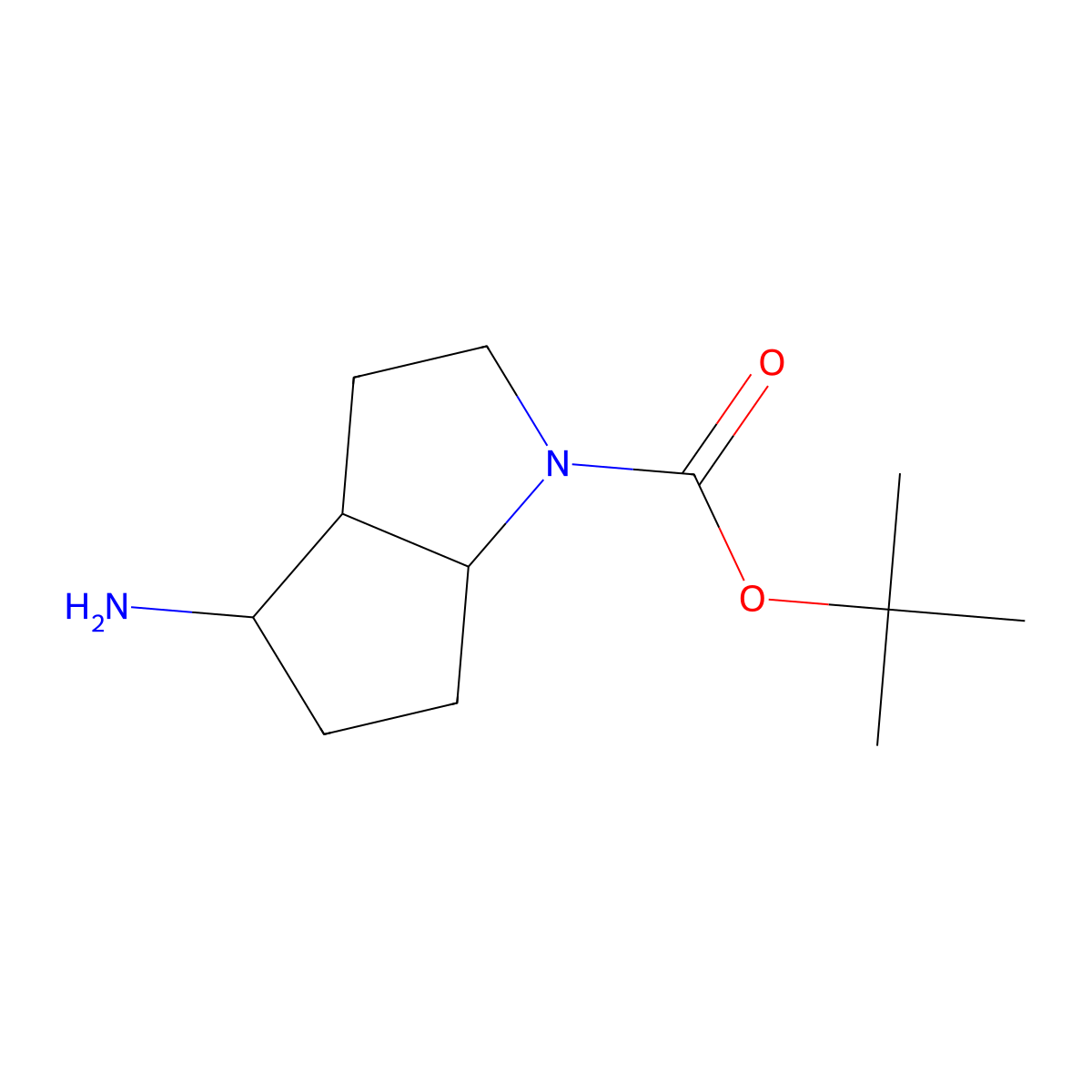 rel-tert-butyl (3aR,4R,6aS)-4-amino-3,3a,4,5,6,6a-hexahydro-2H-cyclopenta[b]pyrrole-1-carboxylate molecular structure, CAS 2299251-26-4