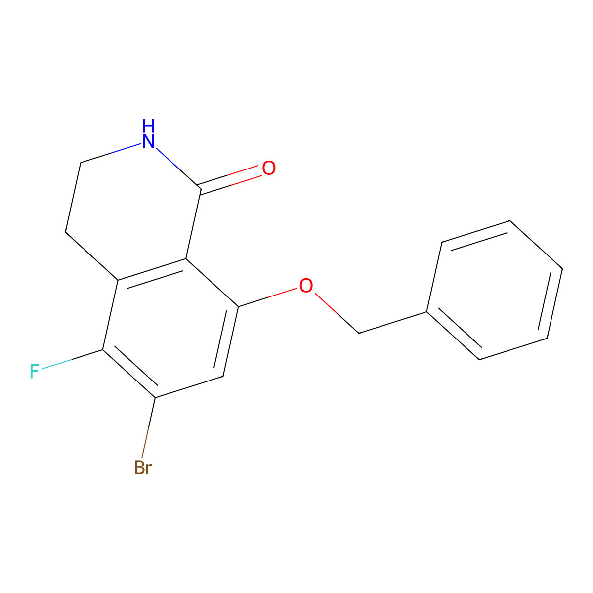 8-Benzyloxy-6-bromo-5-fluoro-3,4-dihydro-2H-isoquinolin-1-one molecular structure, CAS 2299276-20-1