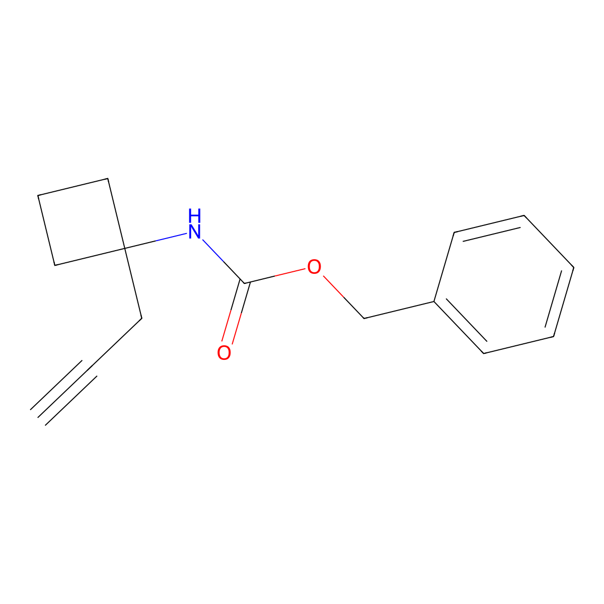 benzyl N-[1-(prop-2-yn-1-yl)cyclobutyl]carbamate molecular structure, CAS 2299409-51-9