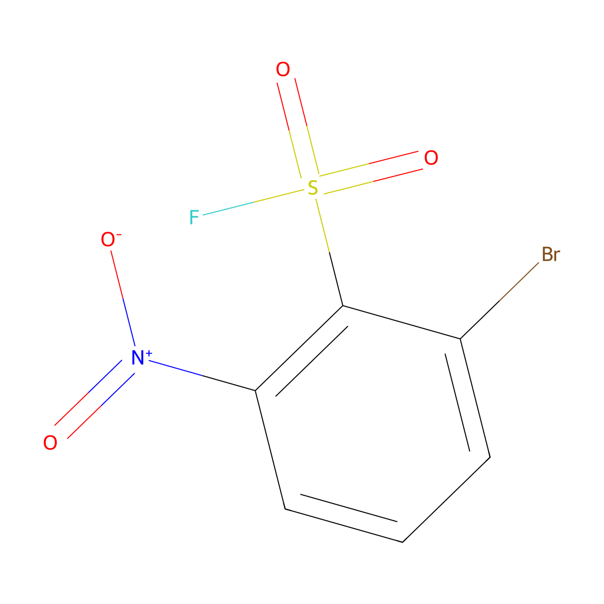 2-Bromo-6-nitrobenzene-1-sulfonyl fluoride molecular structure, CAS 2299488-48-3