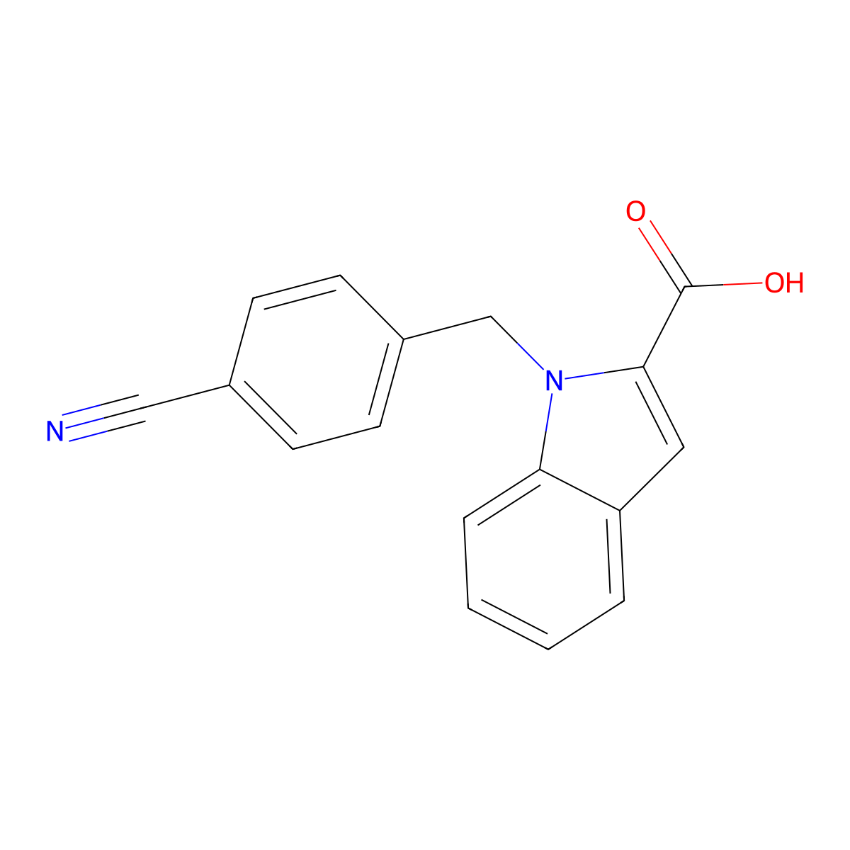 1-(4-Cyanobenzyl)-1H-Indole-2-Carboxylic Acid molecular structure, CAS 229953-48-4