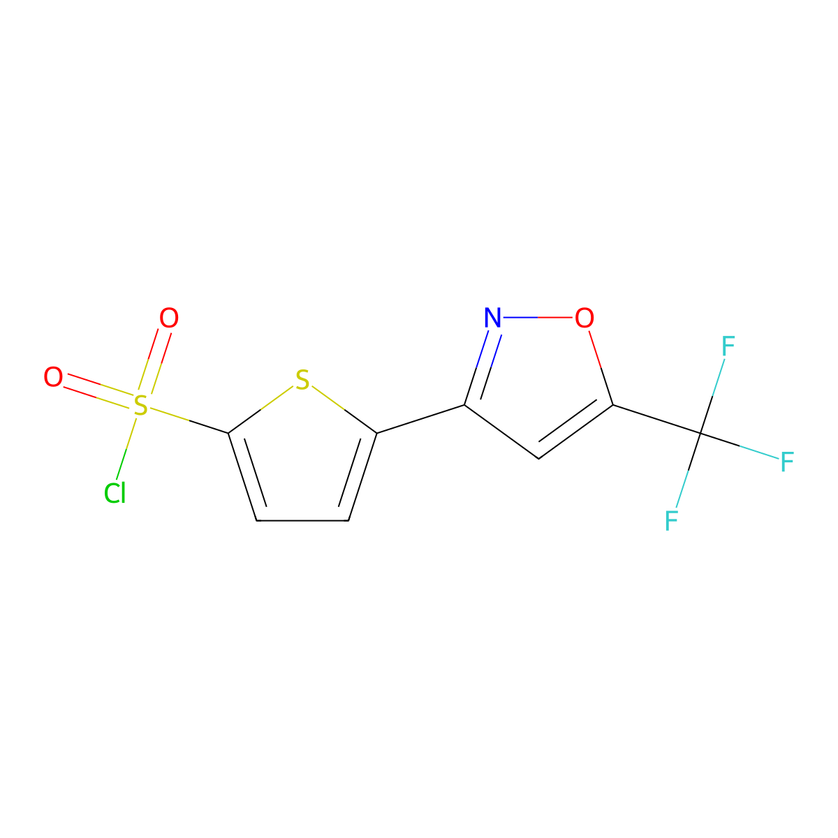 5-[5-(Trifluoromethyl)isoxazol-3-yl]thiophene-2-sulfonyl chloride molecular structure, CAS 229956-98-3