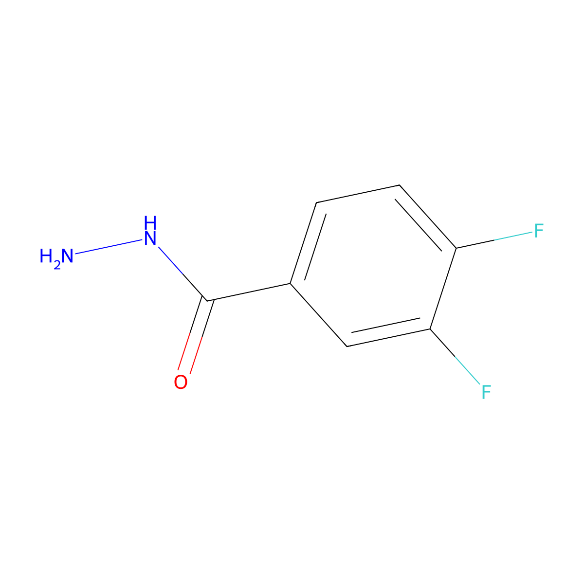 3,4-Difluorobenzoic acid hydrazide molecular structure, CAS 229957-07-7