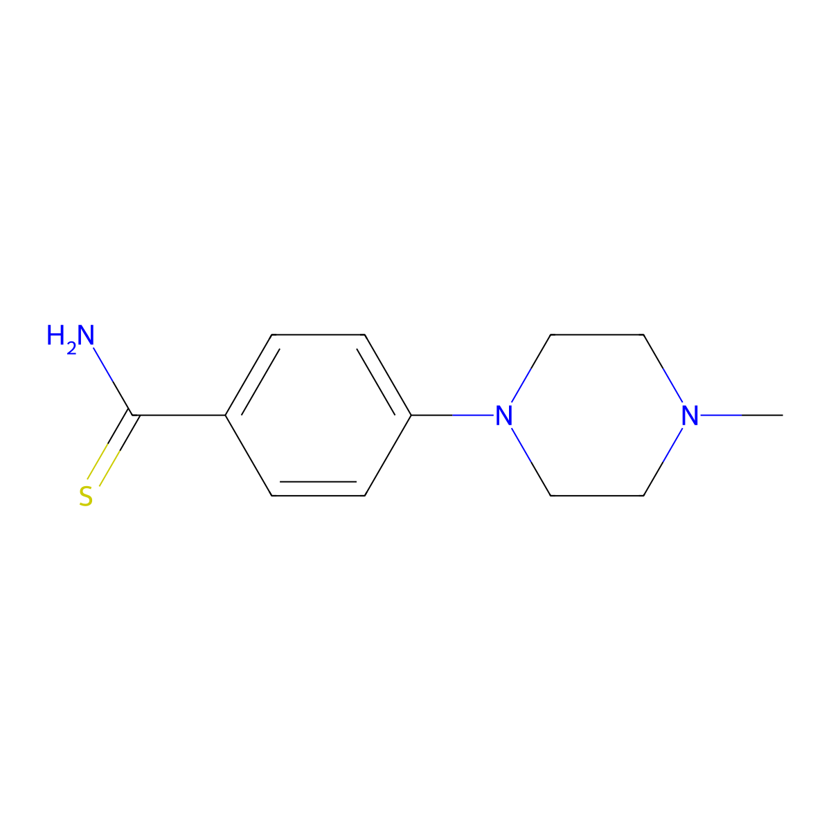 Benzenecarbothioamide, 4-(4-methyl-1-piperazinyl)- molecular structure, CAS 229970-90-5