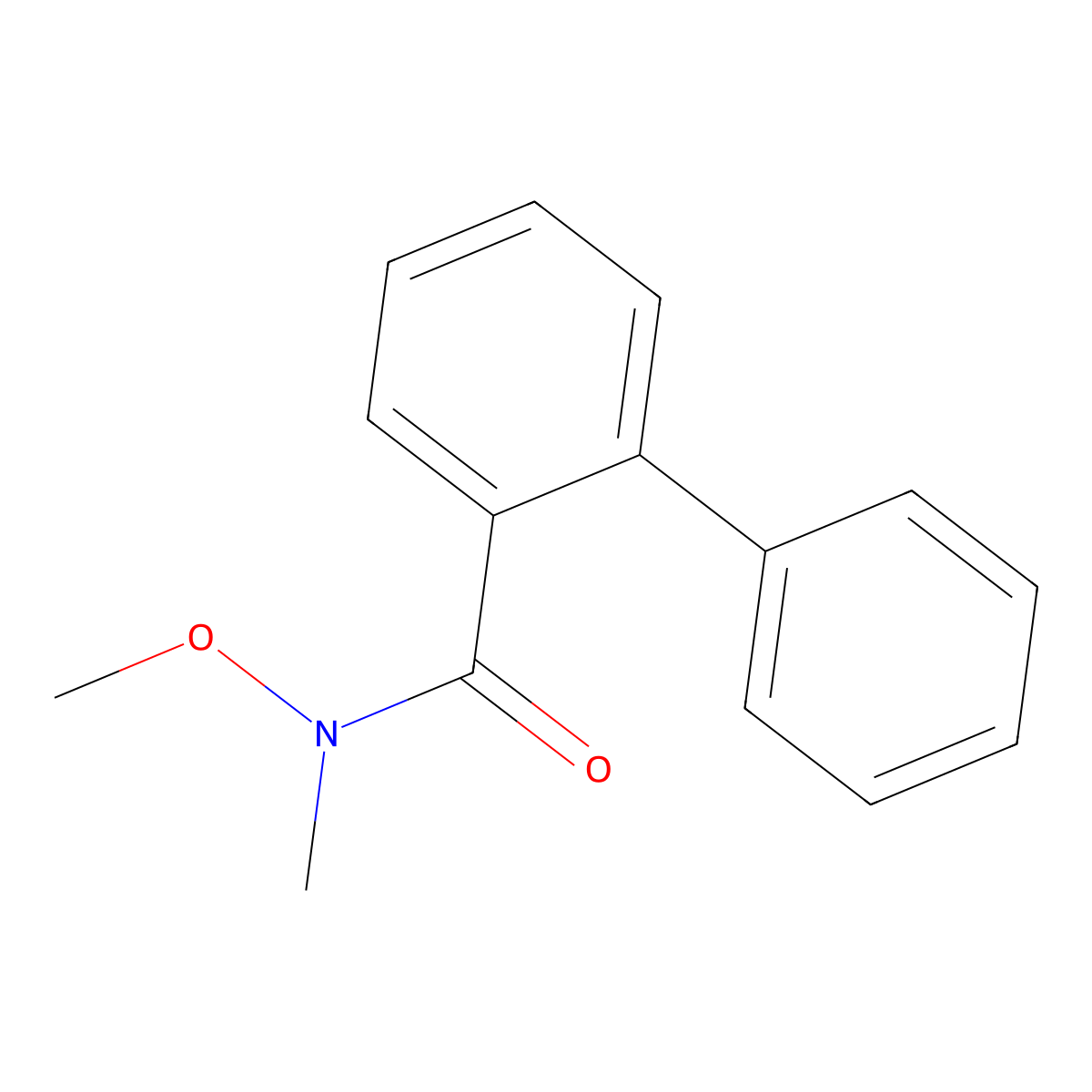 N-methoxy-N-methyl-[1,1'-biphenyl]-2-carboxamide molecular structure, CAS 229970-93-8
