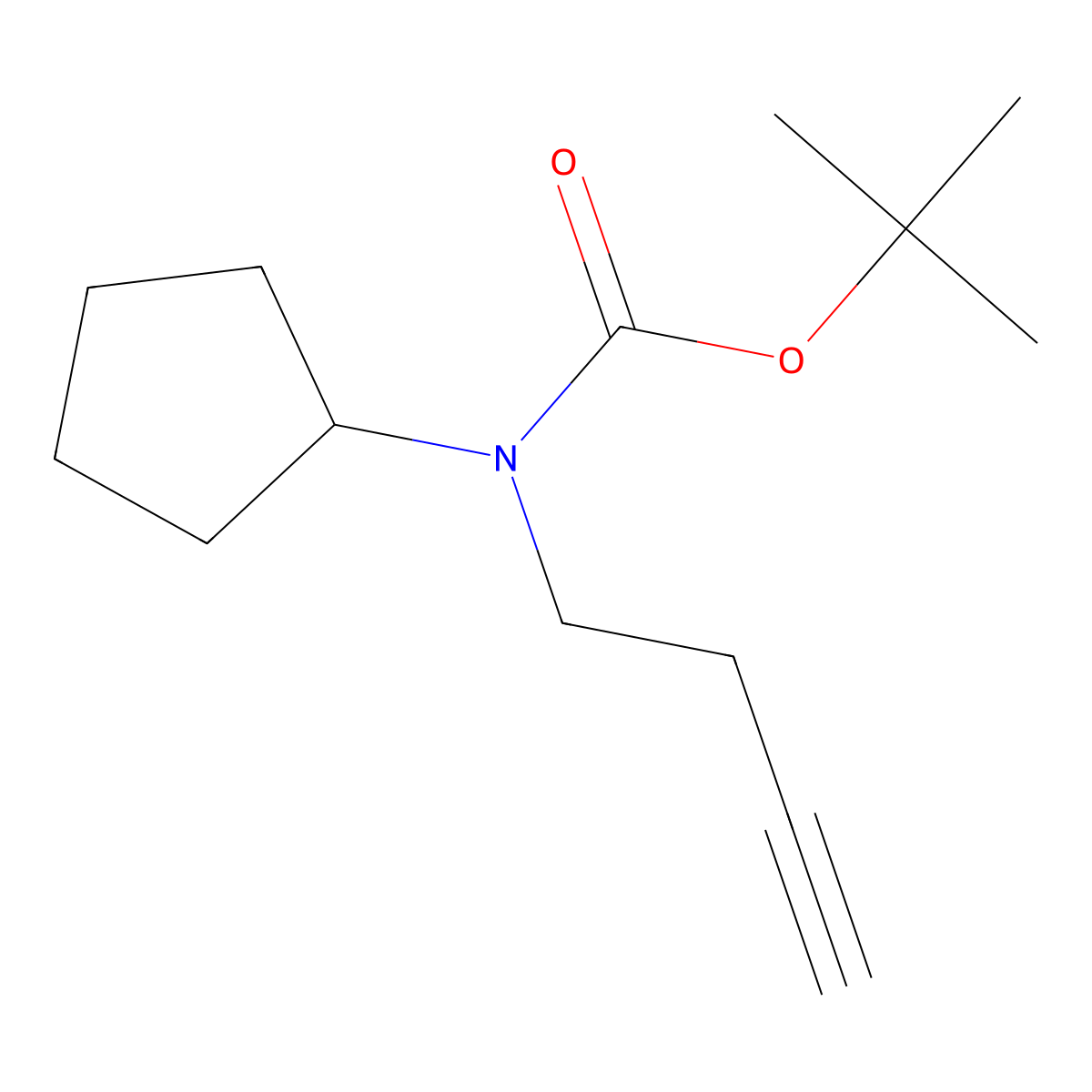 tert-butyl N-(but-3-yn-1-yl)-N-cyclopentylcarbamate molecular structure, CAS 2299736-56-2