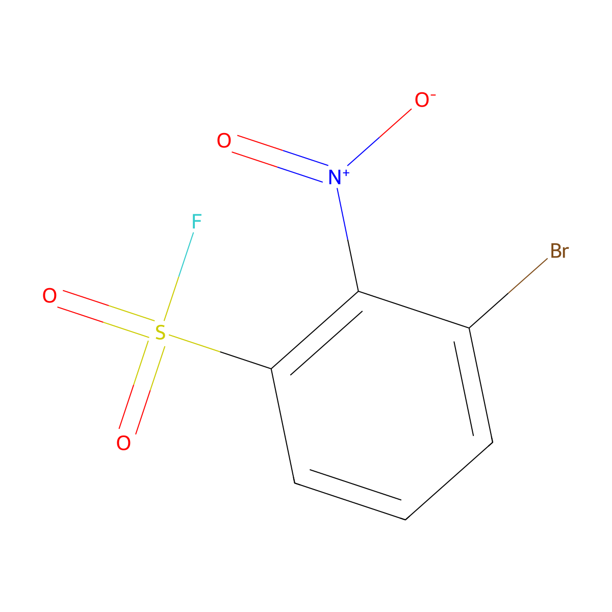 3-Bromo-2-nitrobenzene-1-sulfonyl fluoride molecular structure, CAS 2299785-17-2
