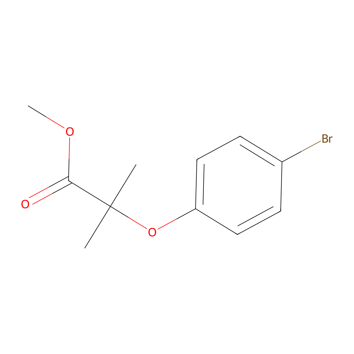 Methyl 2-(4-bromophenoxy)-2-methylpropanoate molecular structure, CAS 229980-47-6