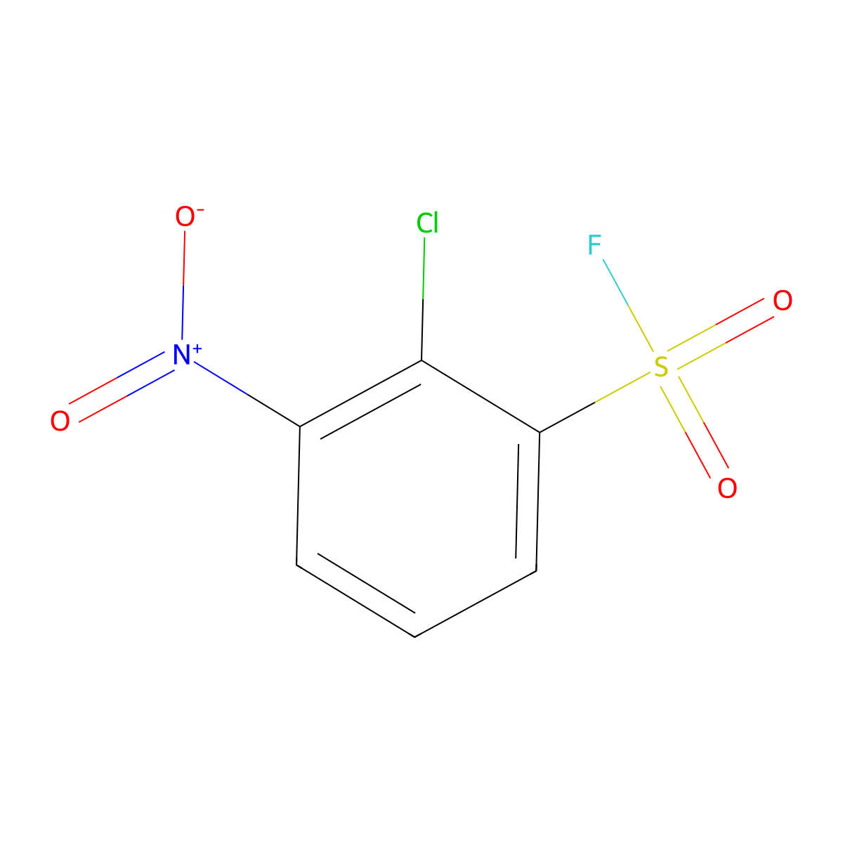 2-Chloro-3-nitrobenzene-1-sulfonyl fluoride molecular structure, CAS 2299801-34-4