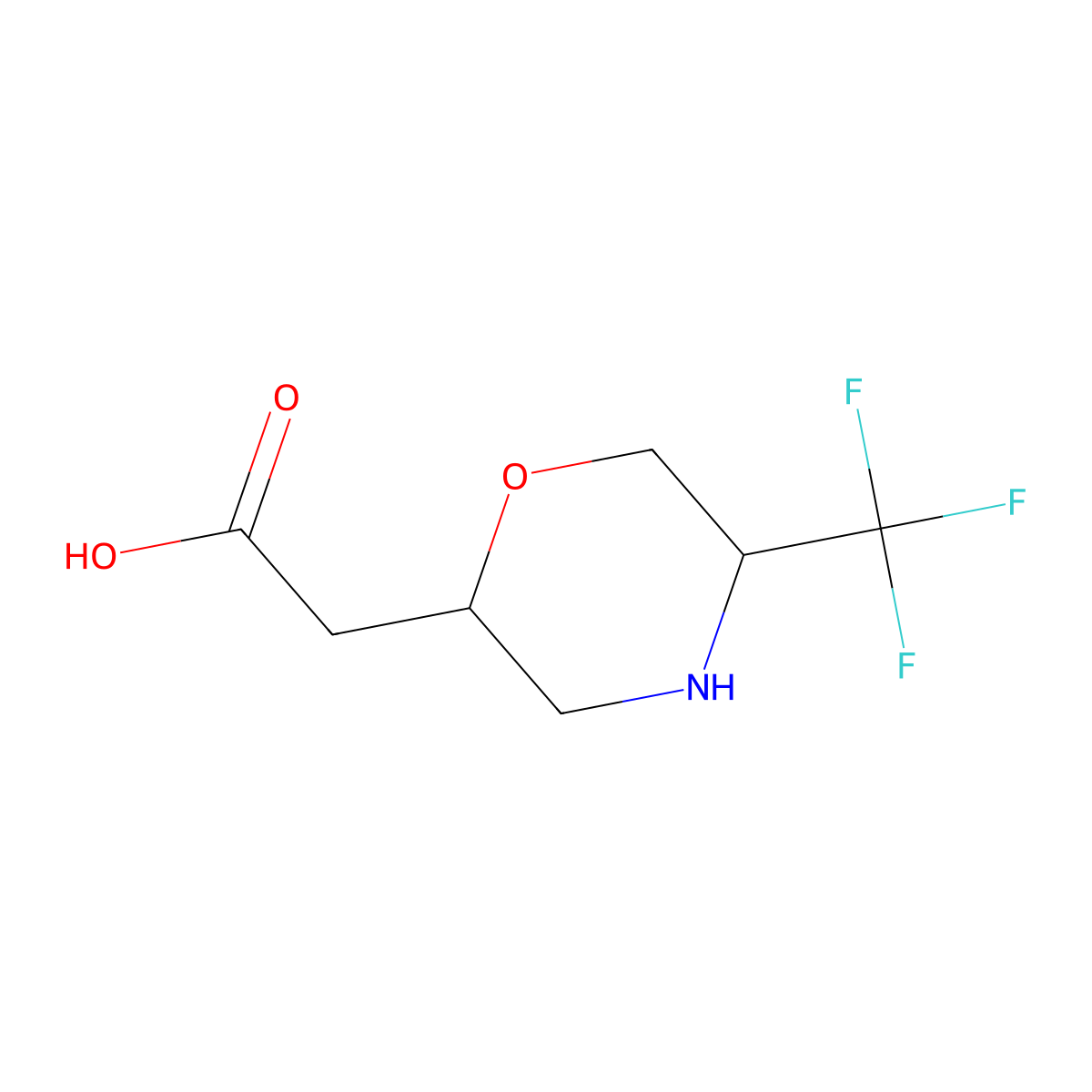 2-[5-(Trifluoromethyl)morpholin-2-yl]acetic acid molecular structure, CAS 2299861-78-0