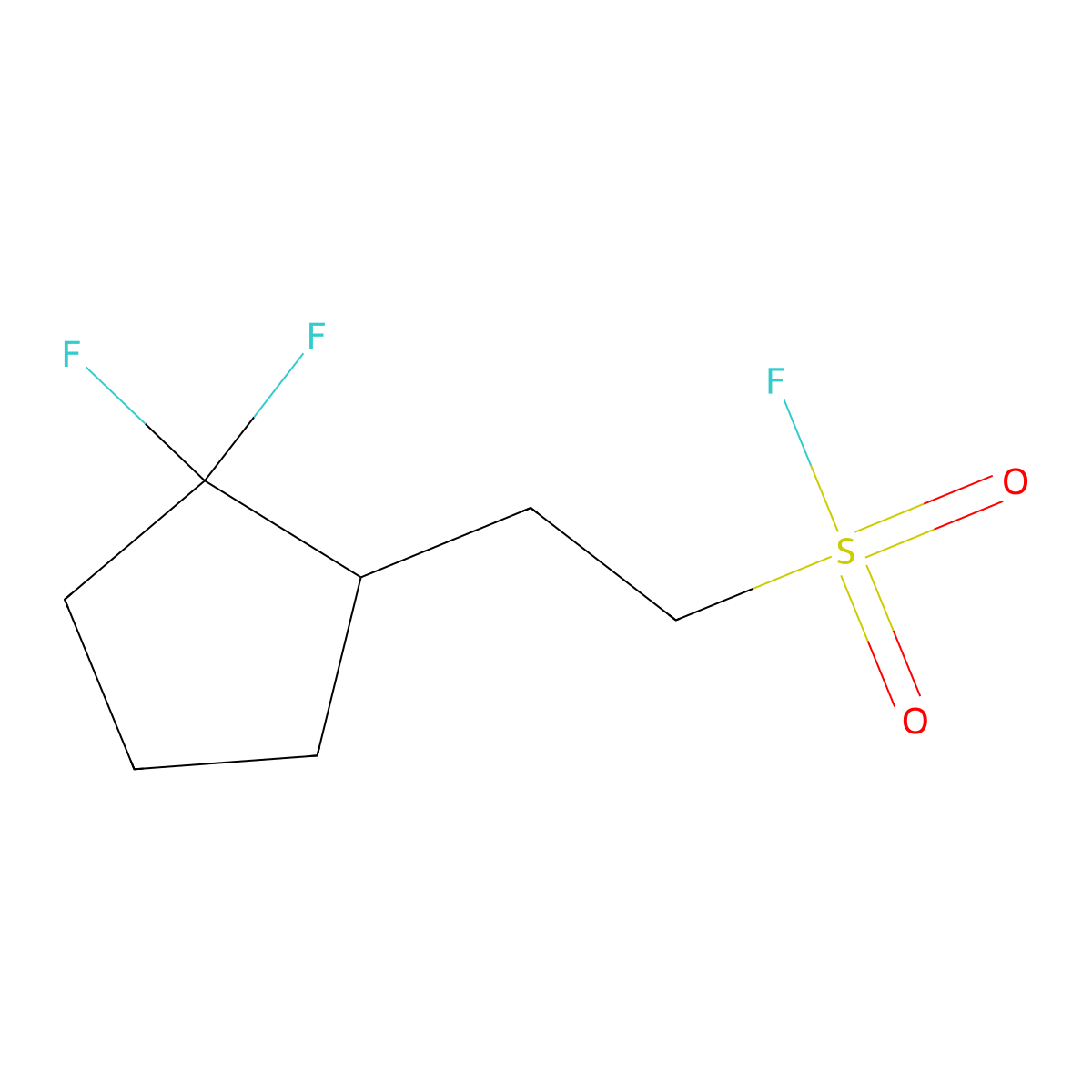 2-(2,2-Difluorocyclopentyl)ethane-1-sulfonyl fluoride molecular structure, CAS 2299899-13-9