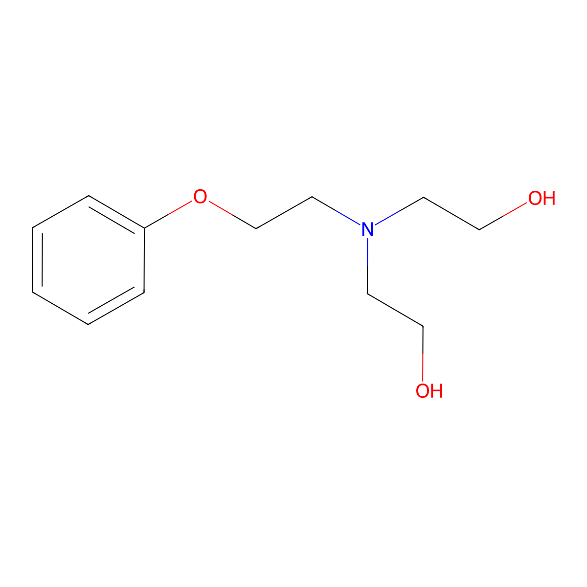 2,2'-[(2-Phenoxyethyl)azanediyl]diethanol molecular structure, CAS 22999-69-5