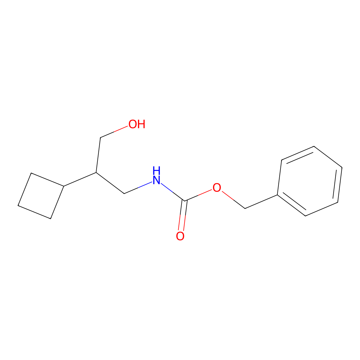 benzyl N-(2-cyclobutyl-3-hydroxypropyl)carbamate molecular structure, CAS 2299920-77-5