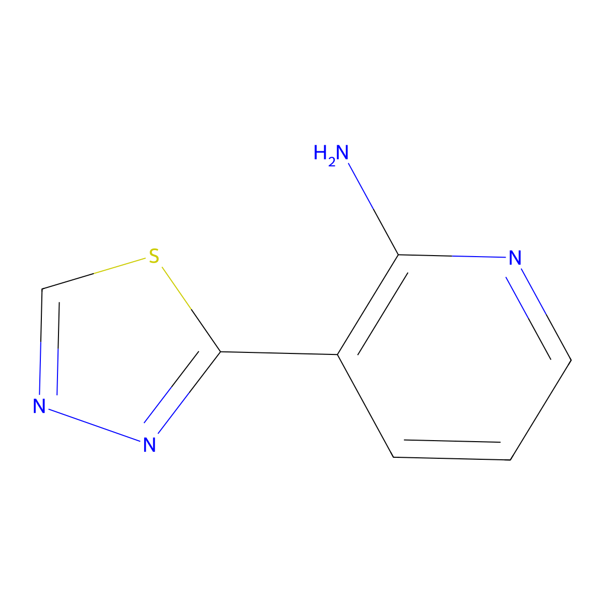 3-(1,3,4-Thiadiazol-2-yl)-2-pyridinamine molecular structure, CAS 2299972-51-1