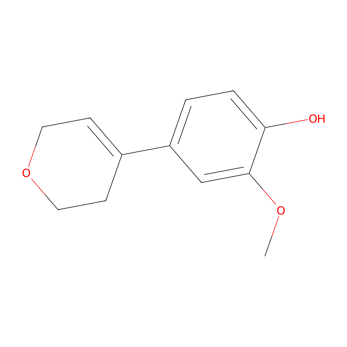 4-(3,6-Dihydro-2H-pyran-4-yl)-2-methoxyphenol molecular structure, CAS 2299993-59-0