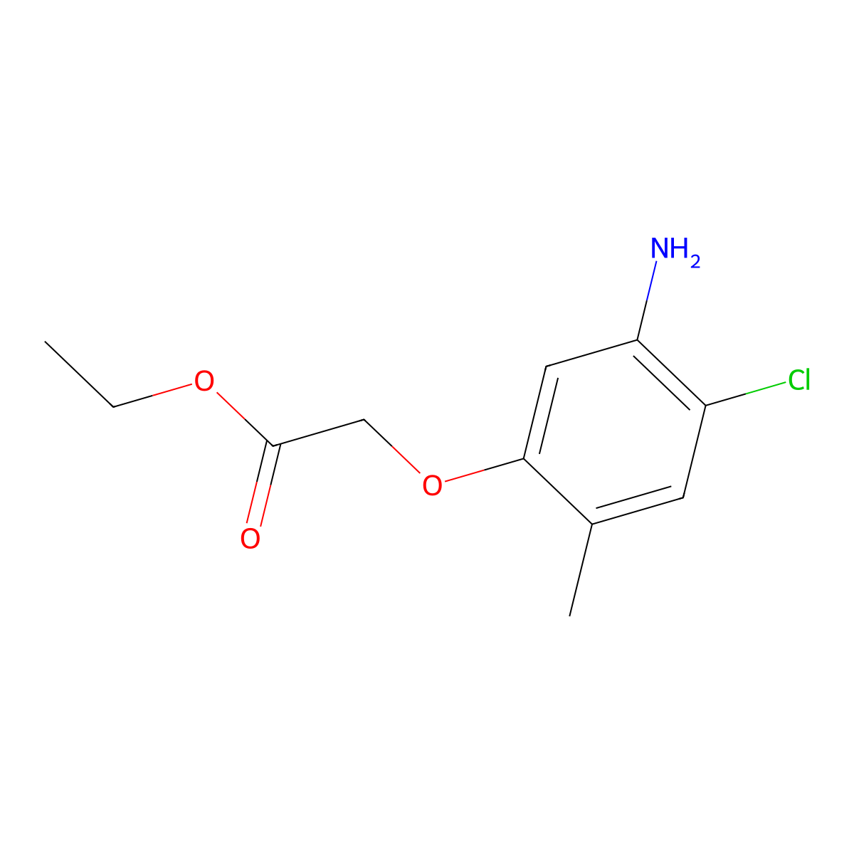 Ethyl 2-(5-amino-4-chloro-2-methylphenoxy)acetate molecular structure, CAS 2300-71-2