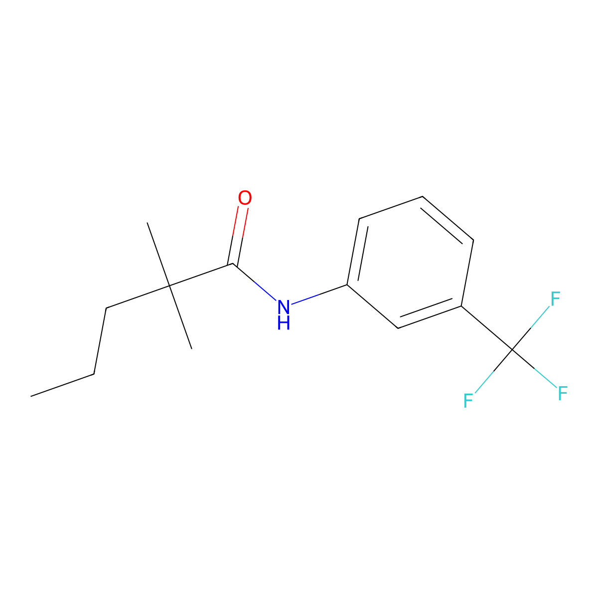 3'-Trifluoromethyl-2,2-dimethylvaleranilide molecular structure, CAS 2300-87-0