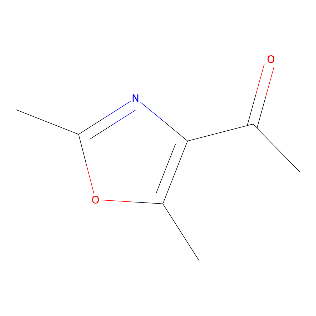 1-(2,5-Dimethyl-1,3-oxazol-4-yl)ethan-1-one molecular structure, CAS 23000-12-6