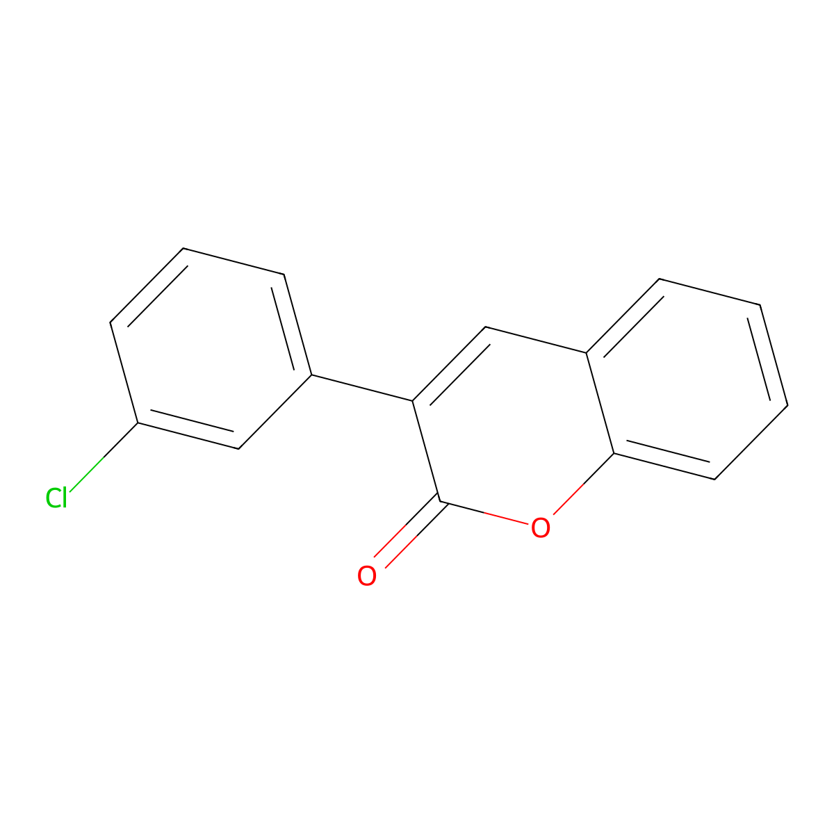 3-(3-Chlorophenyl)chromen-2-one molecular structure, CAS 23000-36-4