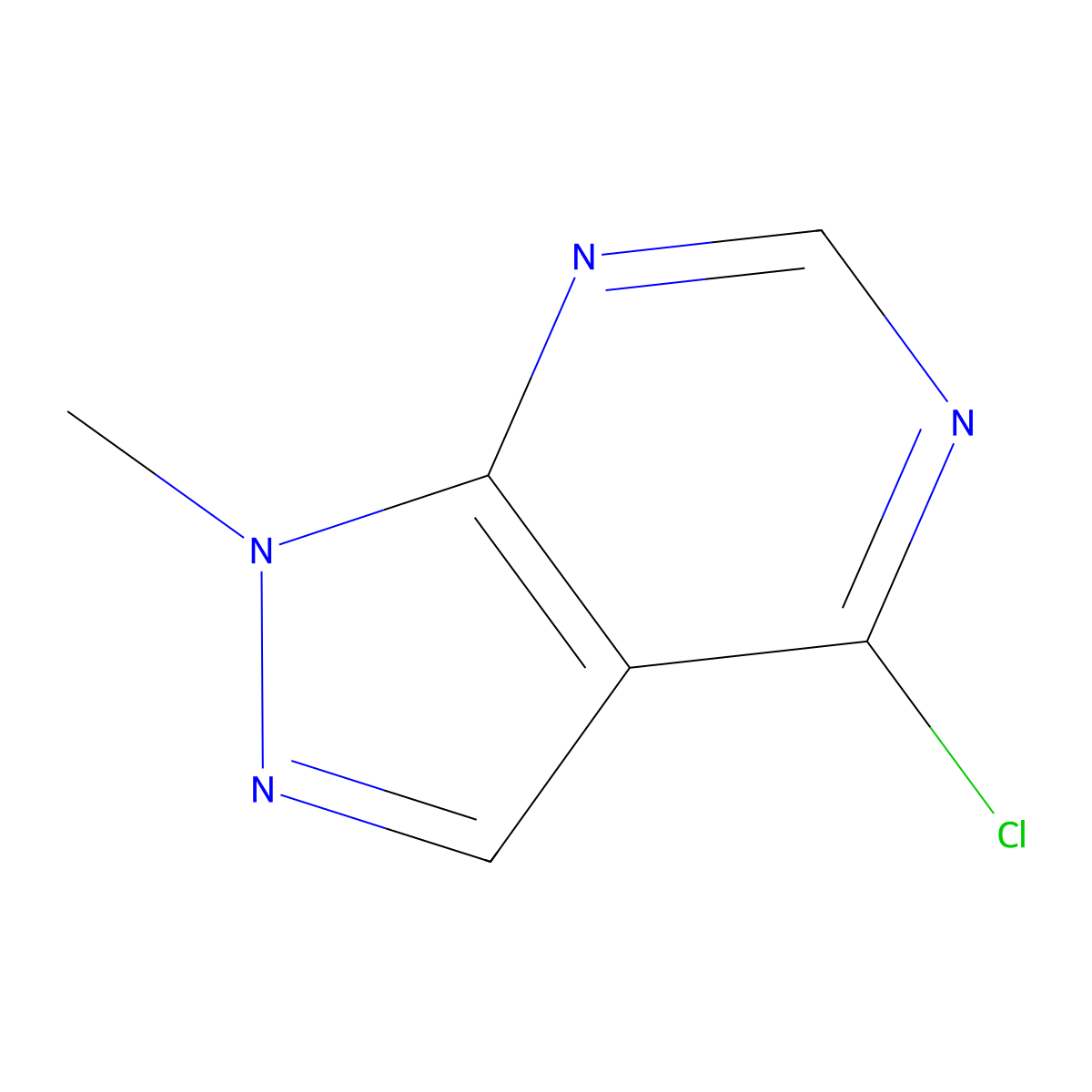 4-chloro-1-methyl-1H-pyrazolo(3,4-d)pyrimidine molecular structure, CAS 23000-43-3