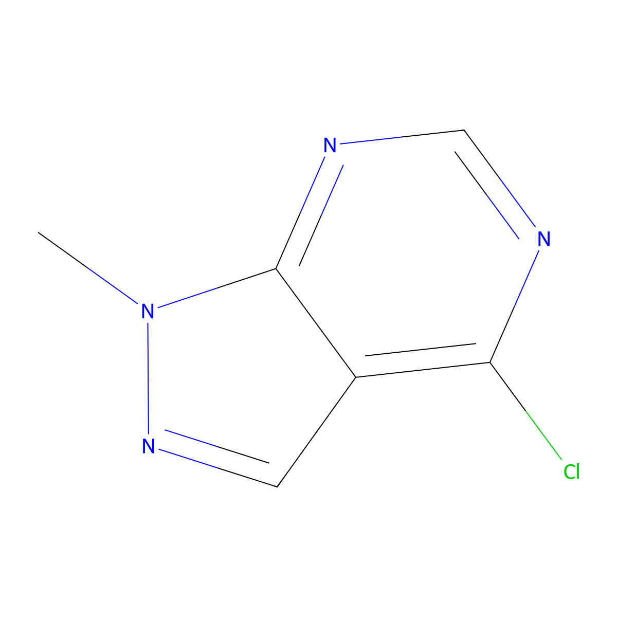 4-chloro-1-methyl-1H-pyrazolo(3,4-d)pyrimidine molecular structure, CAS 23000-43-3