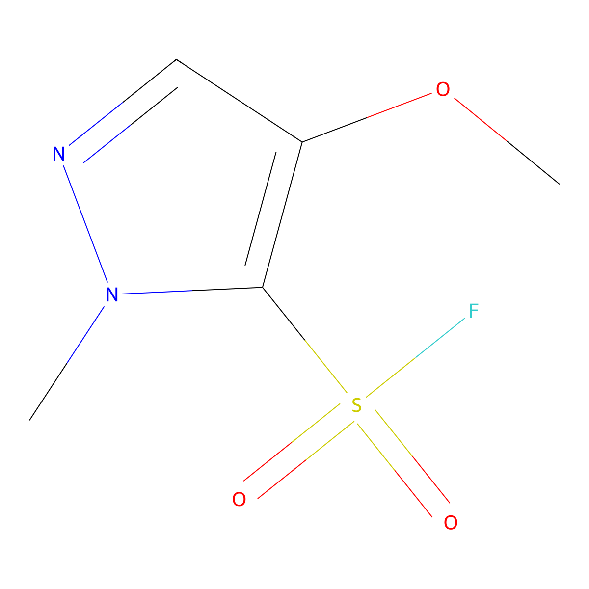 4-methoxy-1-methyl-1H-pyrazole-5-sulfonyl fluoride molecular structure, CAS 2300071-47-8