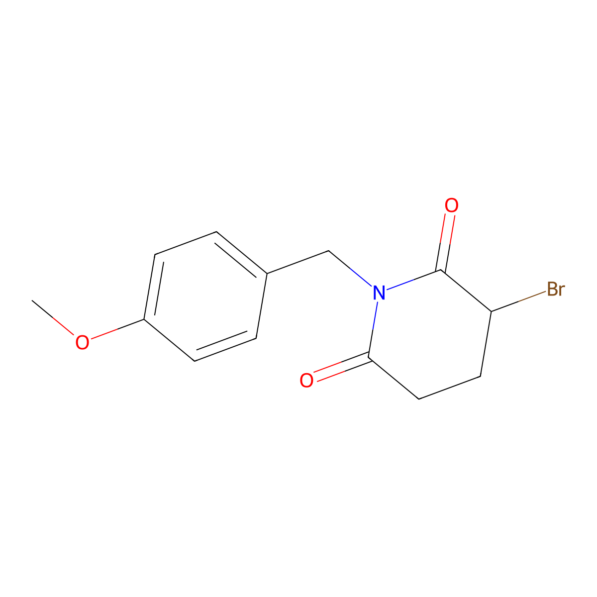 3-Bromo-1-(4-methoxybenzyl)piperidine-2,6-dione molecular structure, CAS 2300100-12-1