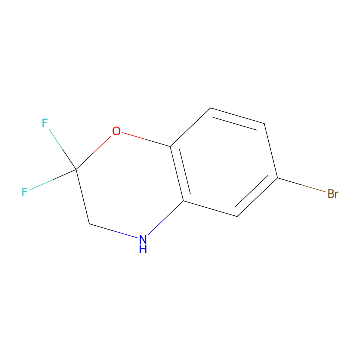 6-bromo-2,2-difluoro-3,4-dihydro-2H-1,4-benzoxazine molecular structure, CAS 2300106-53-8