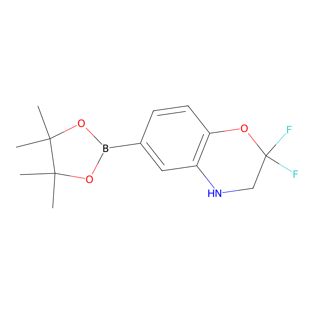 2,2-difluoro-6-(4,4,5,5-tetramethyl-1,3,2-dioxaborolan-2-yl)-3,4-dihydro-2H-1,4-benzoxazine molecular structure, CAS 2300106-55-0