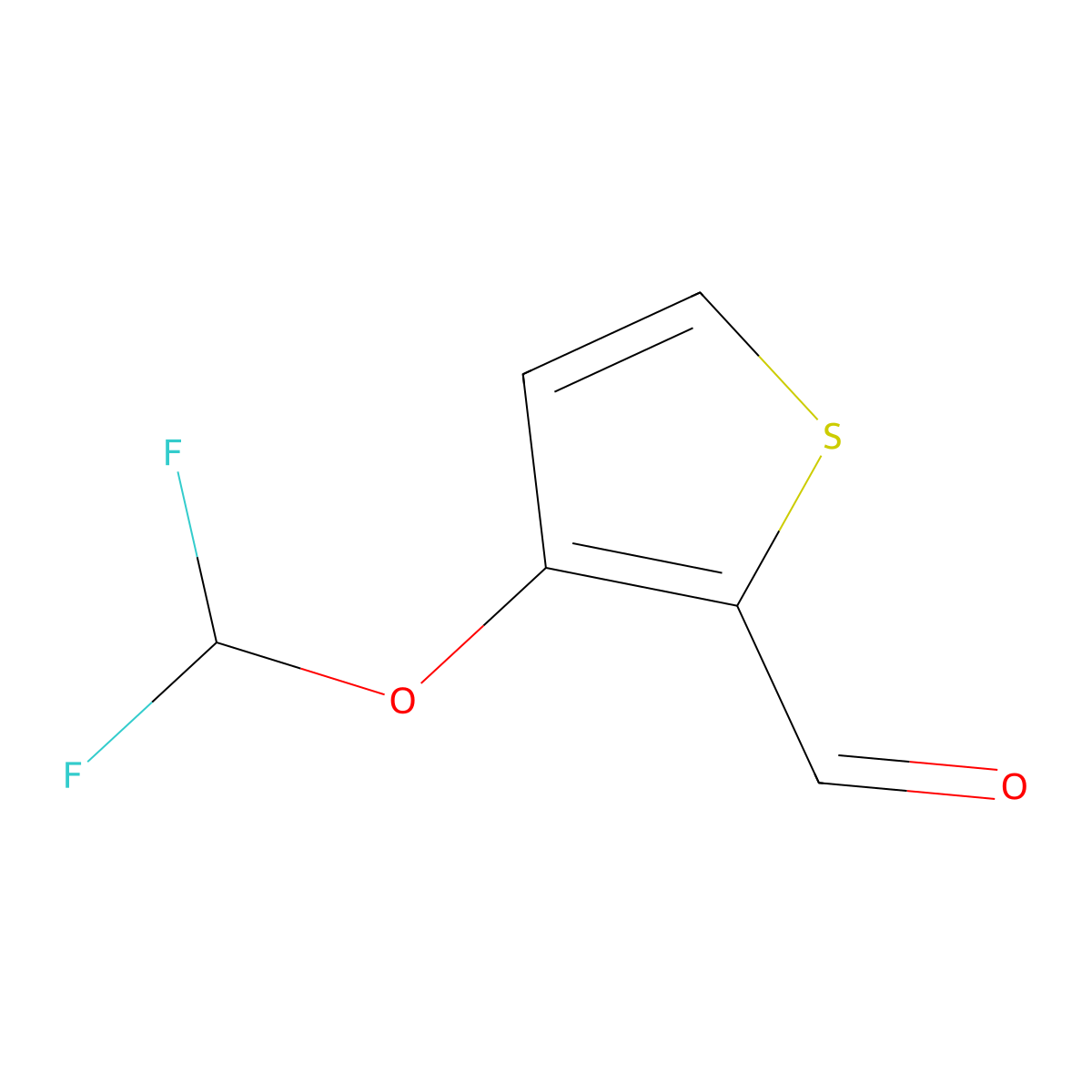 3-(Difluoromethoxy)thiophene-2-carbaldehyde molecular structure, CAS 2300115-45-9