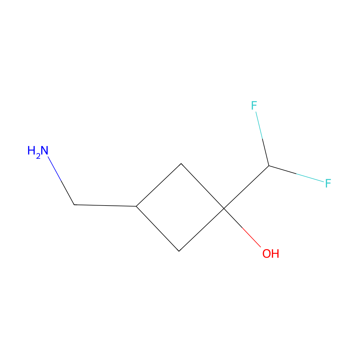 3-(Aminomethyl)-1-(difluoromethyl)cyclobutan-1-ol molecular structure, CAS 2300139-49-3