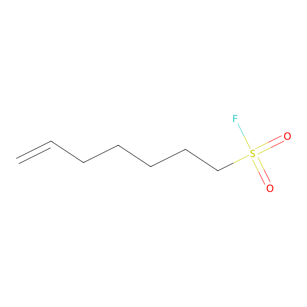 Hept-6-ene-1-sulfonyl fluoride molecular structure, CAS 2300153-85-7