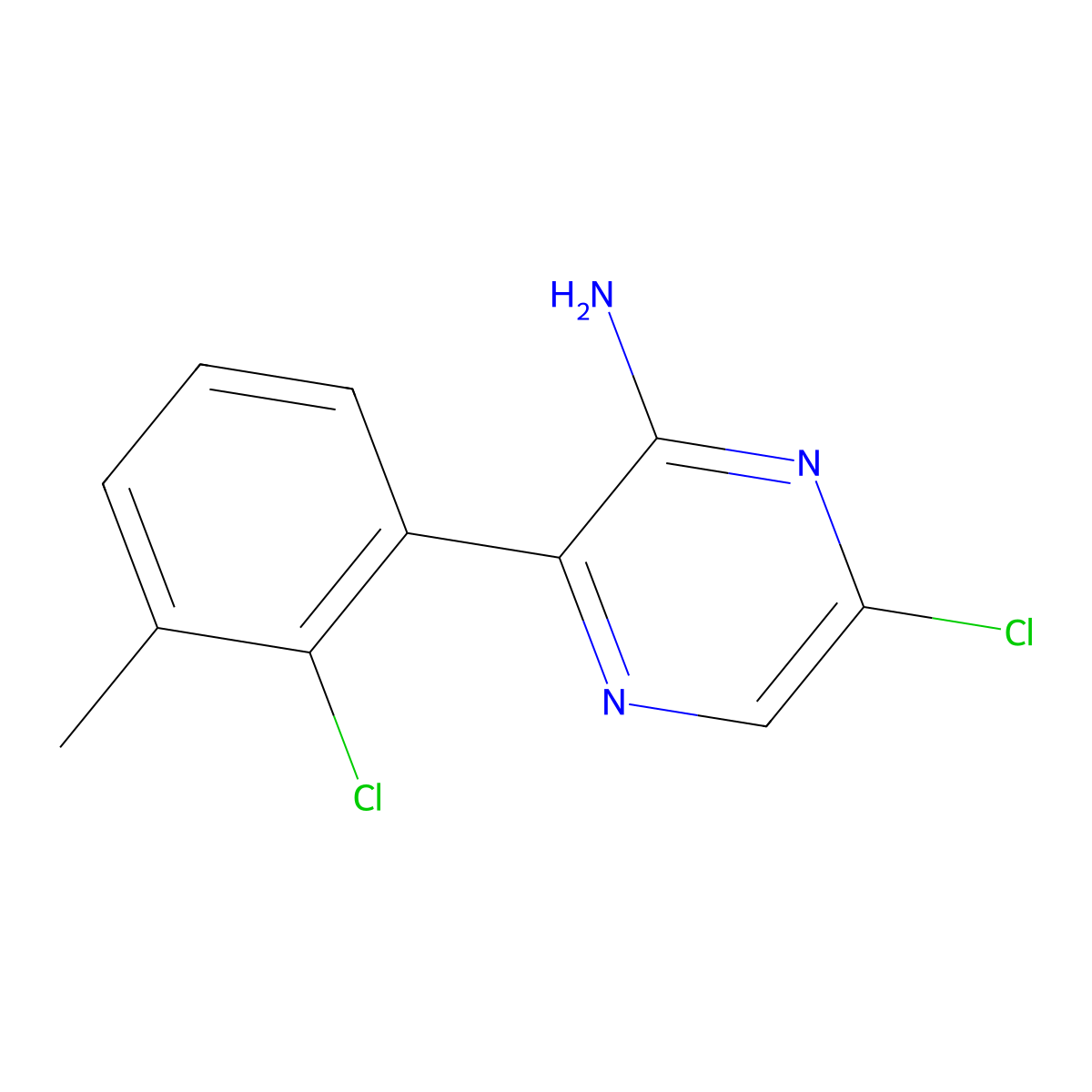 6-Chloro-3-(2-chloro-3-methylphenyl)pyrazin-2-amine molecular structure, CAS 2300156-84-5