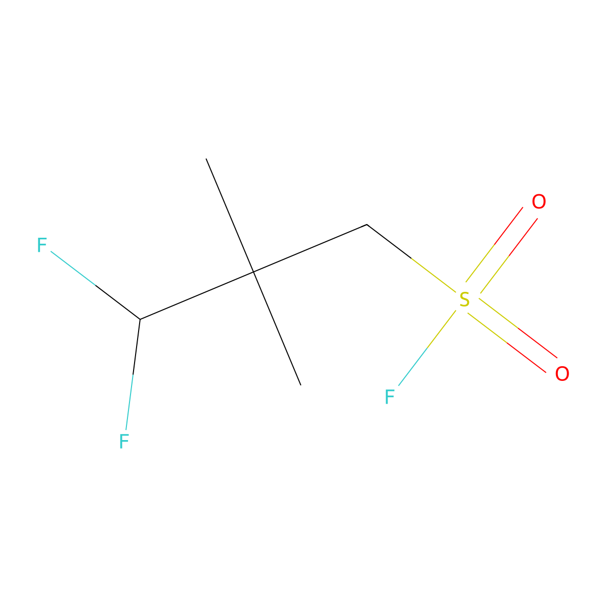 3,3-Difluoro-2,2-dimethylpropane-1-sulfonyl fluoride molecular structure, CAS 2300158-12-5