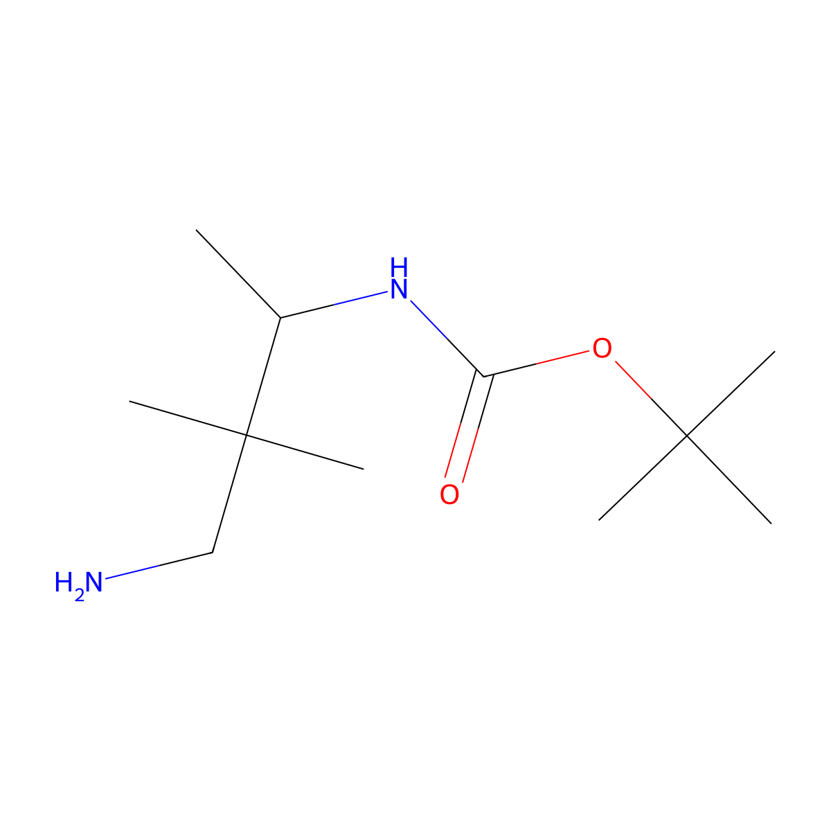 tert-butyl N-(4-amino-3,3-dimethylbutan-2-yl)carbamate molecular structure, CAS 2300161-51-5